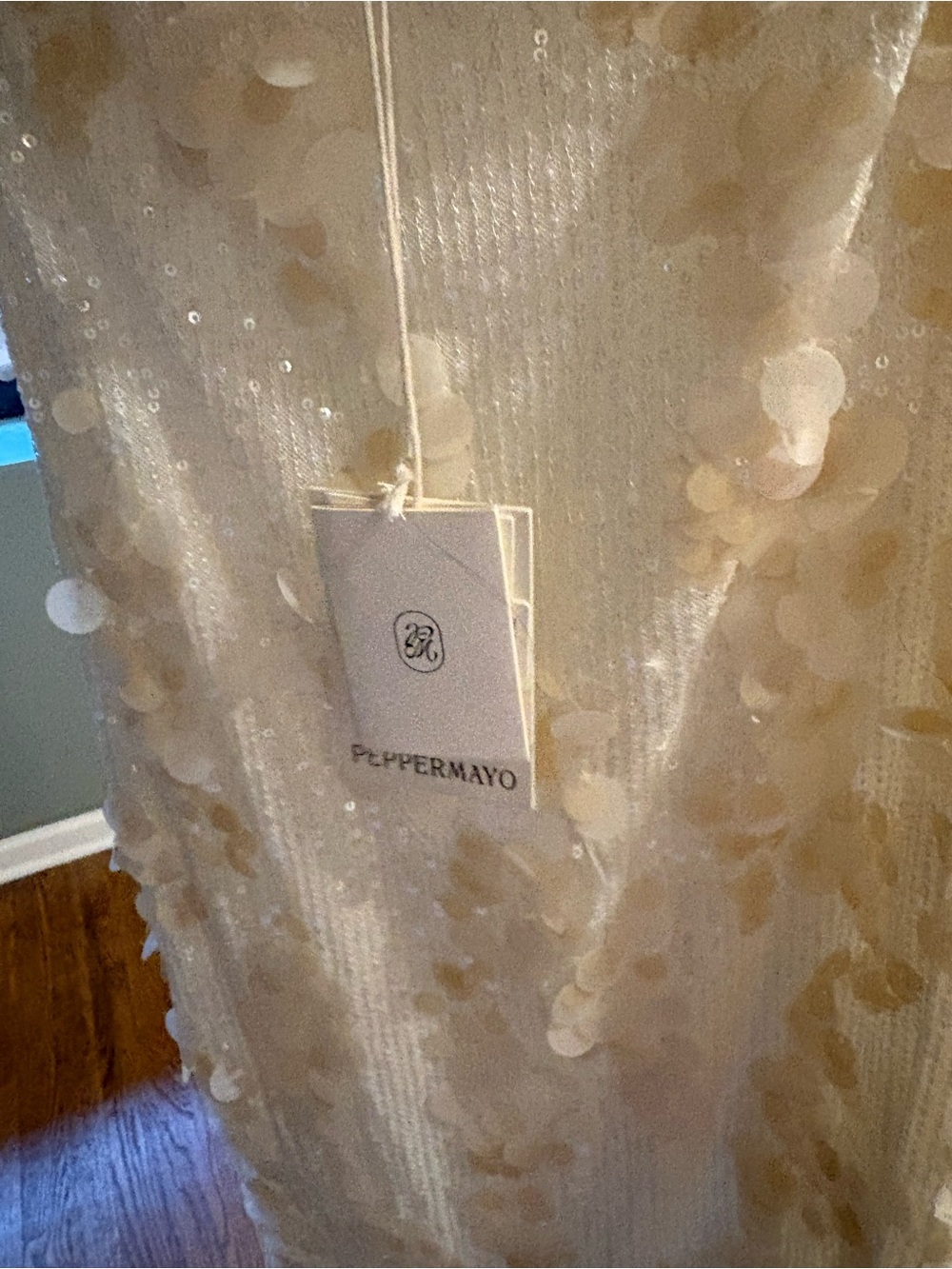 Peppermayo Strapless Ivory Sequin Dress Bachelorette Bridal Vacation - Picture 4 of 6